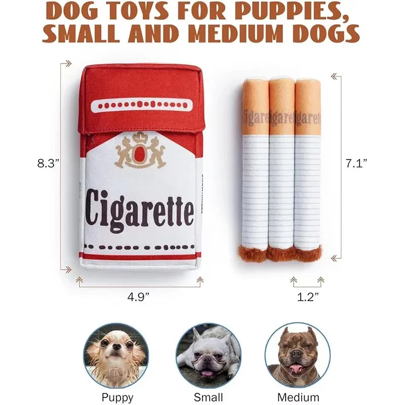 Funny Cigarette Plush Dog Toy