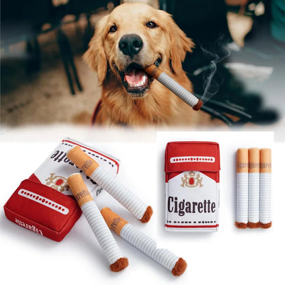 Funny Cigarette Plush Dog Toy