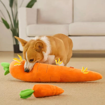 Carrot Plush Dog Toy